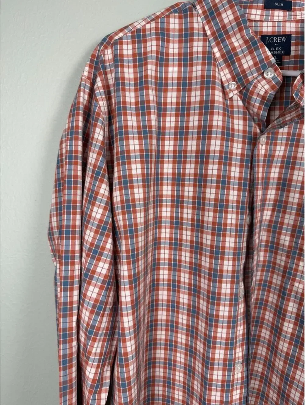 J.Crew Shirt Mens XL Plaid Classic Fit Flex Washed Button Down Causal